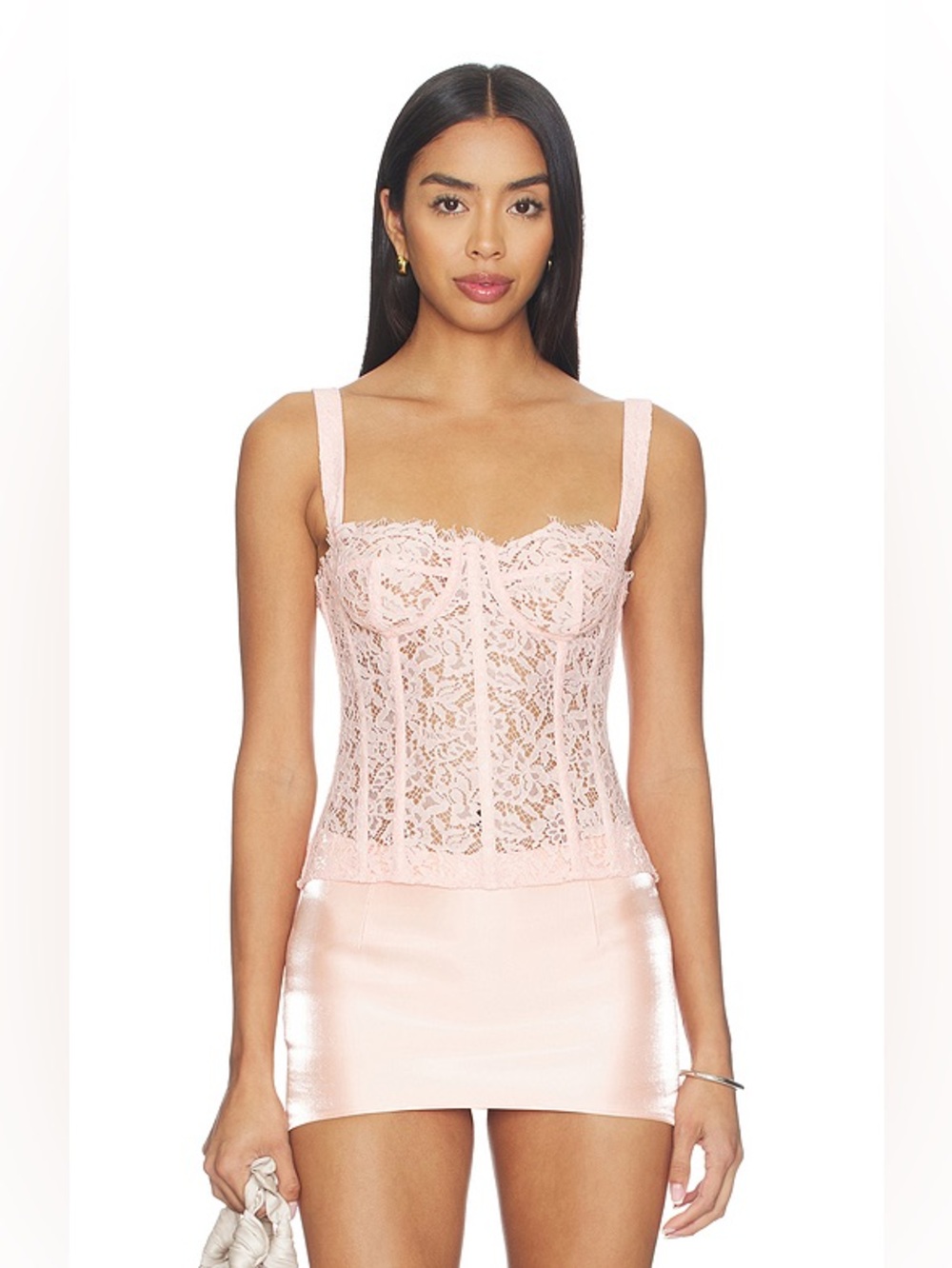 Lovers + Friends Blush Pink Hilly Corset Top